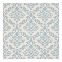 Prima Damask Big Ptn Blue sur crème