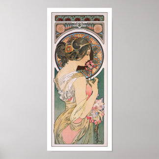 Poster Primrose par Alphonse Mucha - Art Floral Vintage