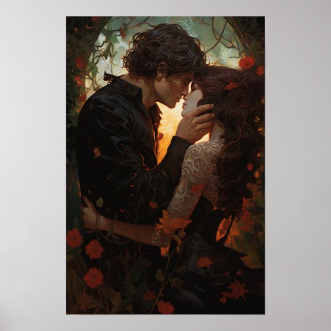 Poster - Prince Charming and Princess Love Kiss (Front)