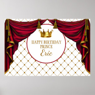 Poster Prince de Fond de Décor, Prince Fête Rouge et Or