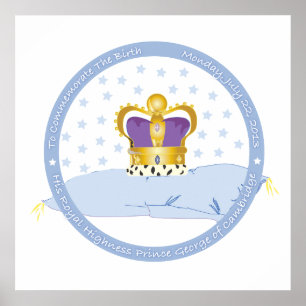 Poster Prince George de Cambridge Coussin et Couronne