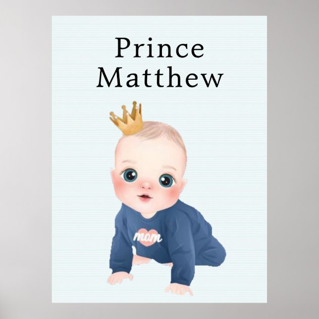 Poster Prince personnage de dessin animé bébé garçon (Devant)