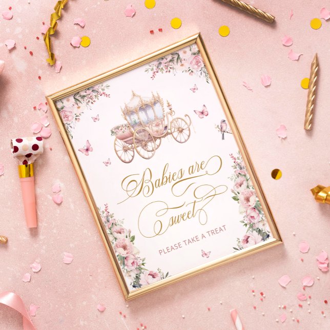 Poster Princess Carriage Blush Floral Baby sont doux (Créateur téléchargé)