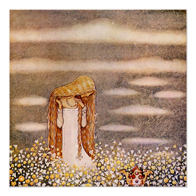 Poster "Princess Tuvstarr" John Bauer Aquarelle (Devant)