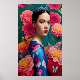 Poster Princesse à la tiare bleue