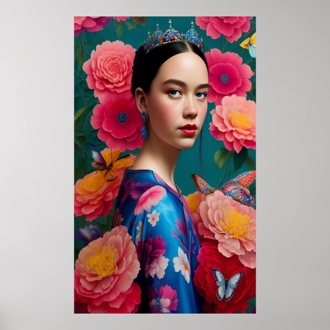 Poster Princesse à la tiare bleue (Devant)