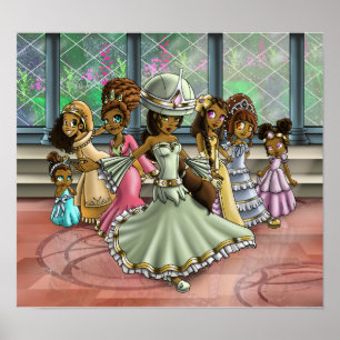 Poster Princesse afro-américaine