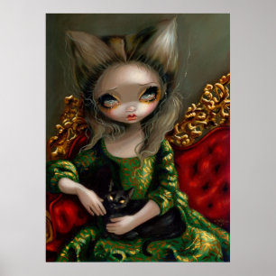 Poster Princesse avec une copie gothique d'art rococo de