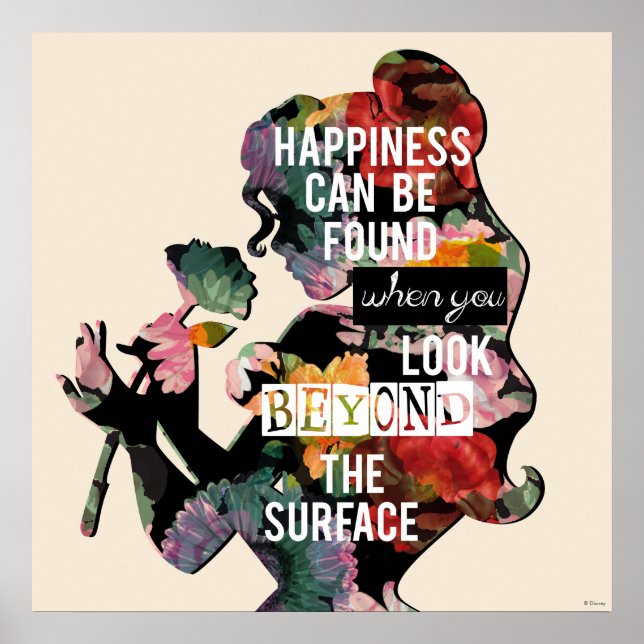 Poster Princesse | Belle Silhouette Florale (Devant)