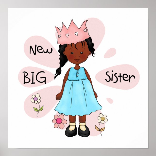 Poster Princesse Big Soeur Africaine Américaine (Devant)