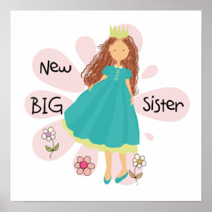 Poster Princesse Big Soeur Cheveux Brown