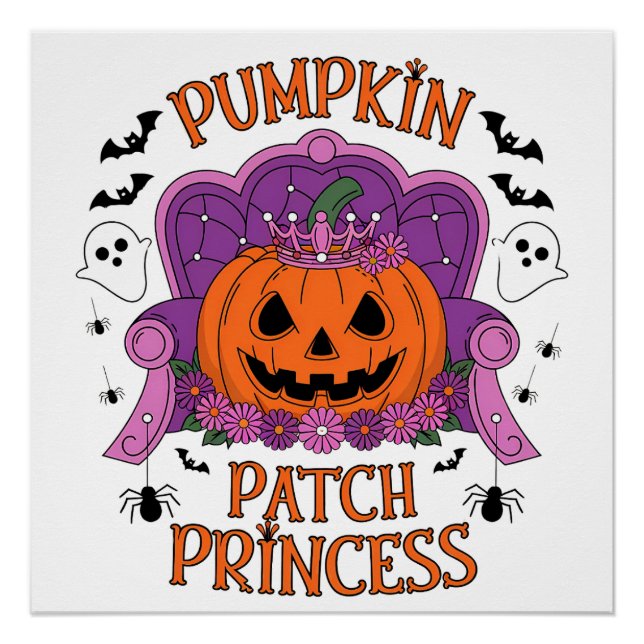 Poster princesse citrouille, halloween (Devant)