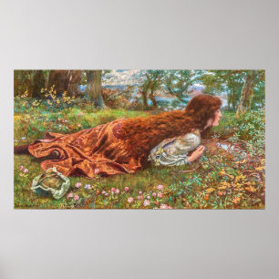 Poster Princesse dans une forêt parmi les fleurs en été