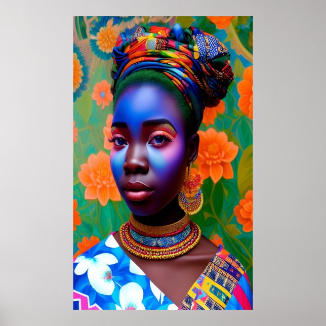 Poster princesse de maquillage rose et bleu (Devant)