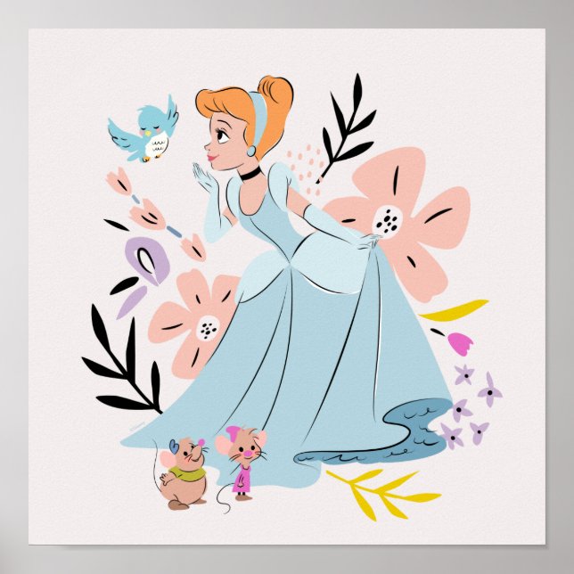 Poster Princesse Disney | Cendrillon & Animaux (Devant)
