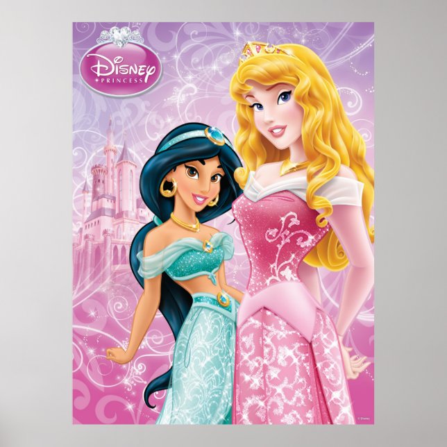 Poster Princesse Disney | Jasmine et Aurora (Devant)