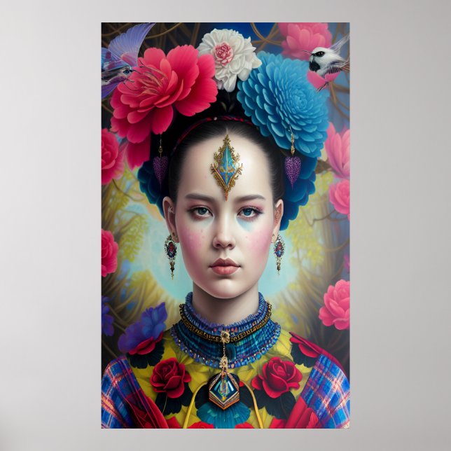 Poster princesse élégante avec tenue écossaise (Devant)