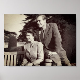 Poster Princesse Elizabeth II Prince Philip