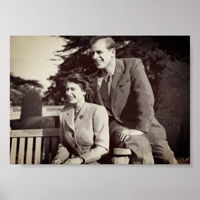 Poster Princesse Elizabeth II Prince Philip (Devant)