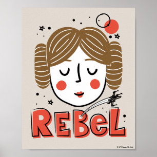 Poster Princesse Leia Doodle