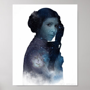 Poster Princesse Leia Silhouette spatiale