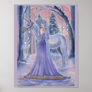 Poster Princesse Lumi avec l'art de licorne par Renee Lav