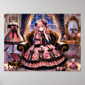 Poster Princesse rose victorienne