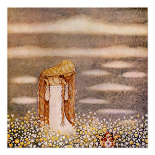 Poster “Princesse Tuvstarr” aquarelle de John Bauer