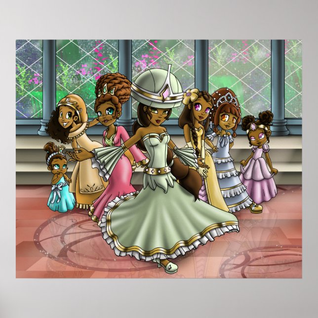 Poster Princesses Afro-Américaines (Devant)