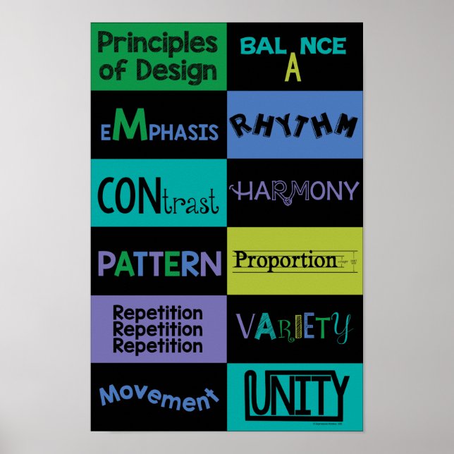 Poster Principes de design avec couleurs Cool (Devant)
