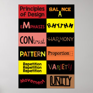 Poster Principes de design dans les couleurs chaudes