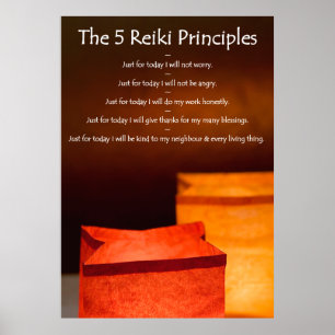 Poster Principes de Reiki avec Luminarias