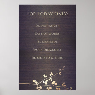 Poster Principes de Reiki, préceptes