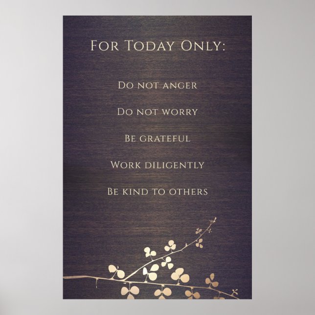 Poster Principes de Reiki, préceptes (Devant)