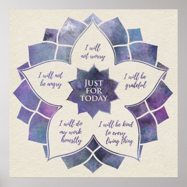 Poster Principes de Reiki - Préceptes de Reiki (Devant)