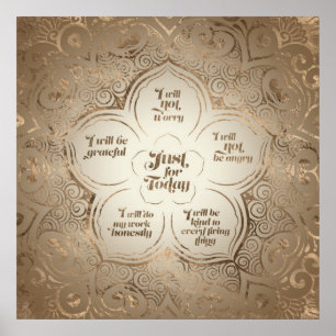 Poster Principes de Reiki - Reiki préceptes Golden Sheer