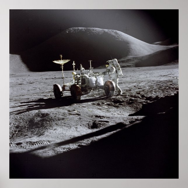 Poster/Print: Astronaut Irwin on Moon Poster (Front)