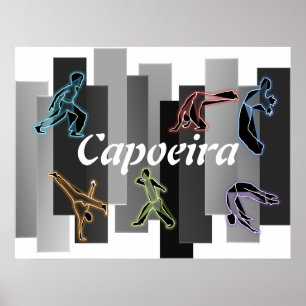poster print capoeira martial arts axe fighters