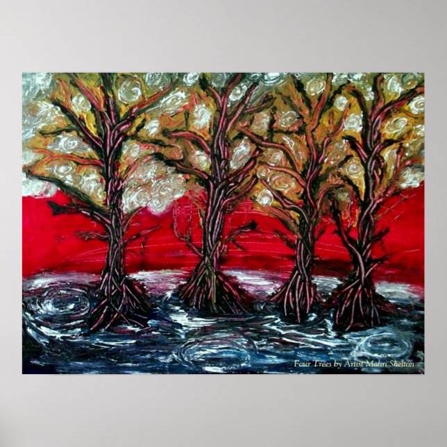 Poster Print of "Four Trees" by Mahri Shelton (Front)