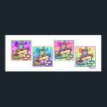 Poster, Print - Pop Art Hot Dog with Chips and a D<br><div class="desc">There's nothing more Americana than a Hot Dog and this POP ART HOT DOG with potato chips, pickle slice and cold soda is my tribute to a classic pop culture fast food. It's a cool illustration for a hot dog! Have some fun and PERSONALIZE your purchases with your own text...</div>