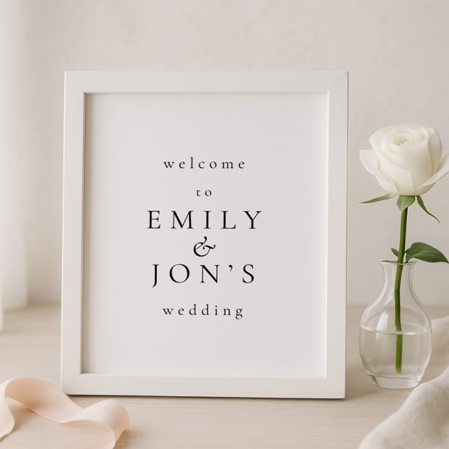 Poster Printable Minimalist Welcome Wedding Sign (Créateur téléchargé)