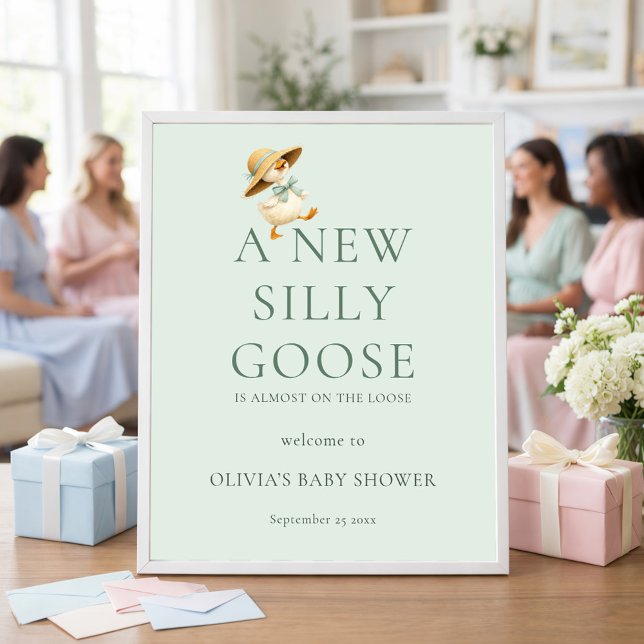 Poster Printable Silly Goose Welcome to Baby Shower (Créateur téléchargé)
