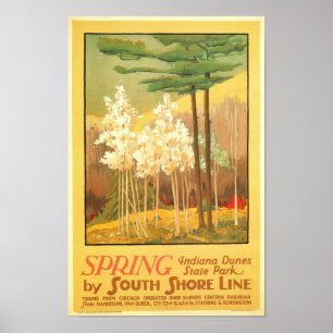 Poster Printemps dans le parc d'état des dunes d'Indiana