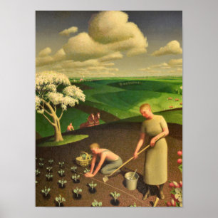 Poster Printemps dans le pays par Grant Wood