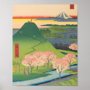 Poster Printemps Mt Fuji Vintage Ukiyo-e Art japonais