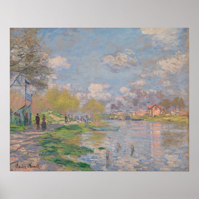 Poster Printemps sur la Seine par Monet Impressionniste (Devant)