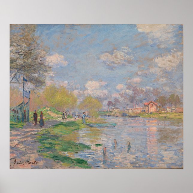 Poster Printemps sur la Seine par Monet Impressionniste (Devant)