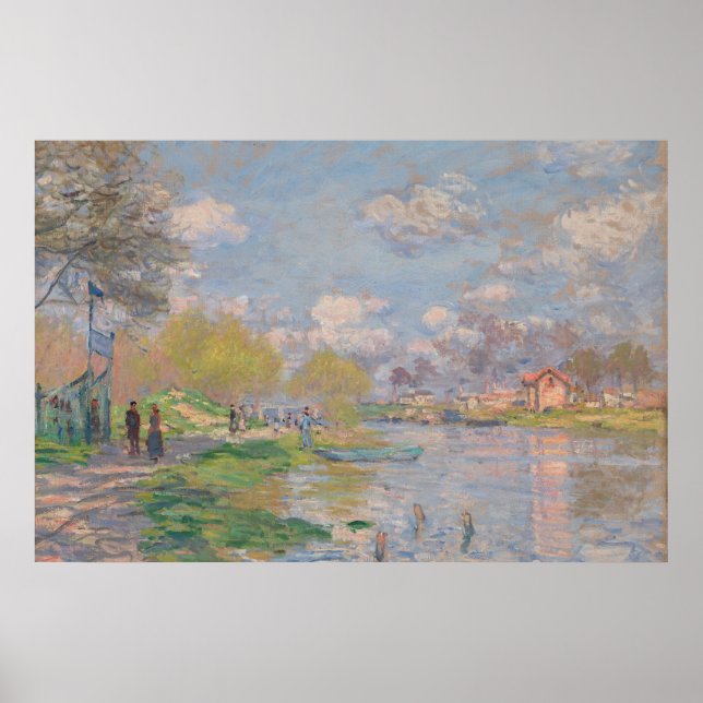 Poster Printemps sur la Seine par Monet Impressionniste (Devant)