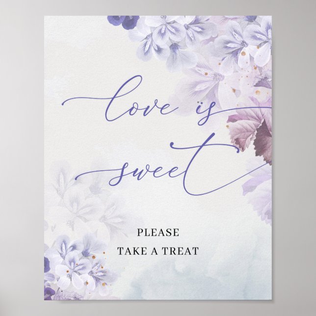 Poster Printemps violet rouille bleu floral amour est dou (Devant)