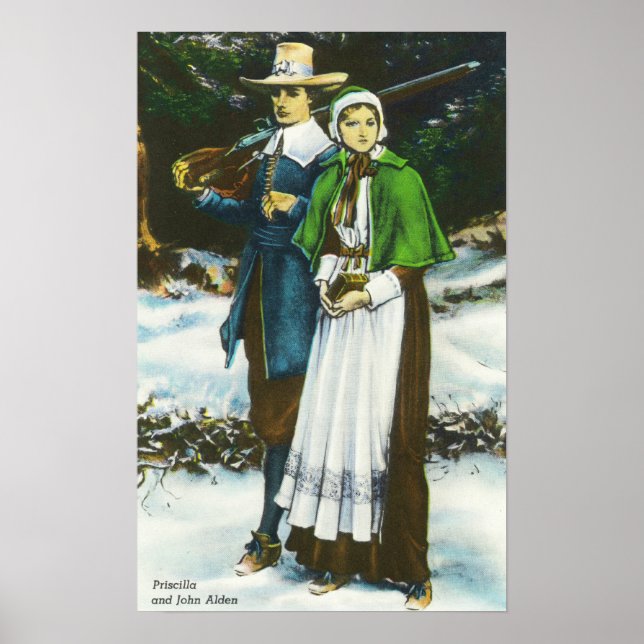 Poster Priscilla et scène John Alden (Devant)